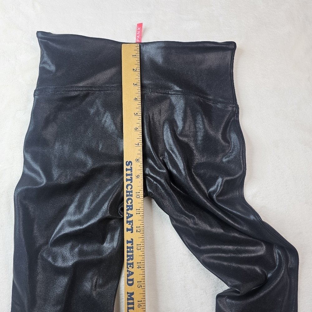 Spanx Shiny Leggings Women’s Medium Stretch Spandex Comfort Faux leather tights - Picture 5 of 8